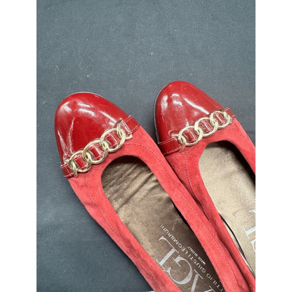 AGL Attilio Giusti Leombruni Red Wine Buckles Ballet Flats Size 39 Sz 8.5 - Picture 10 of 10